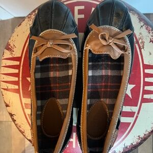 Women's Black and Brown Winter Rain Boots